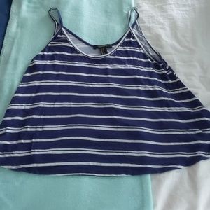 Forever 21 striped navy tank top